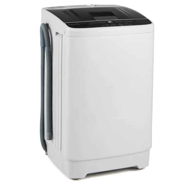 Lavadora portátil totalmente automática COSTWAY con pantalla LED y bomba de drenaje; combinación compacta de lavadora y secadora para el hogar, dormitorios, apartamentos, autocaravanas y campamentos.