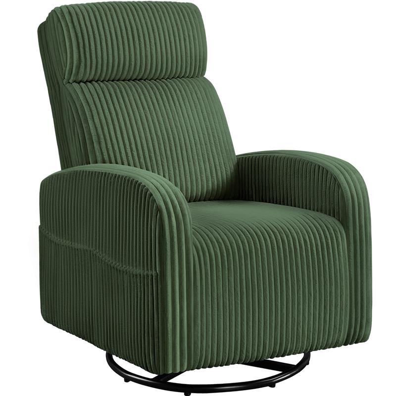 Sillón Giratorio de Lactancia de Pana con Bolsillos Laterales y Espuma de Alta Densidad