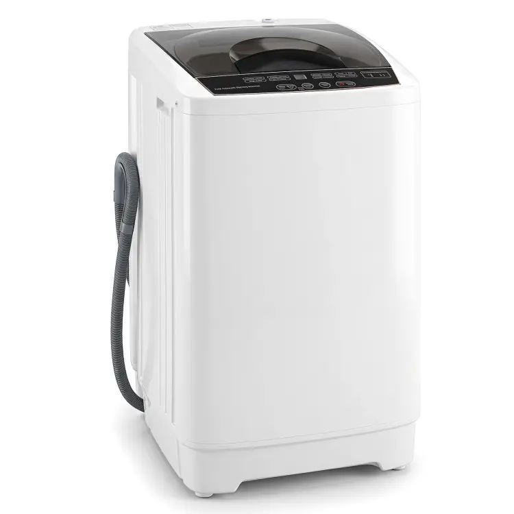 Lavadora portátil totalmente automática COSTWAY con pantalla LED y bomba de drenaje; combinación compacta de lavadora y secadora para el hogar, dormitorios, apartamentos, autocaravanas y campamentos.