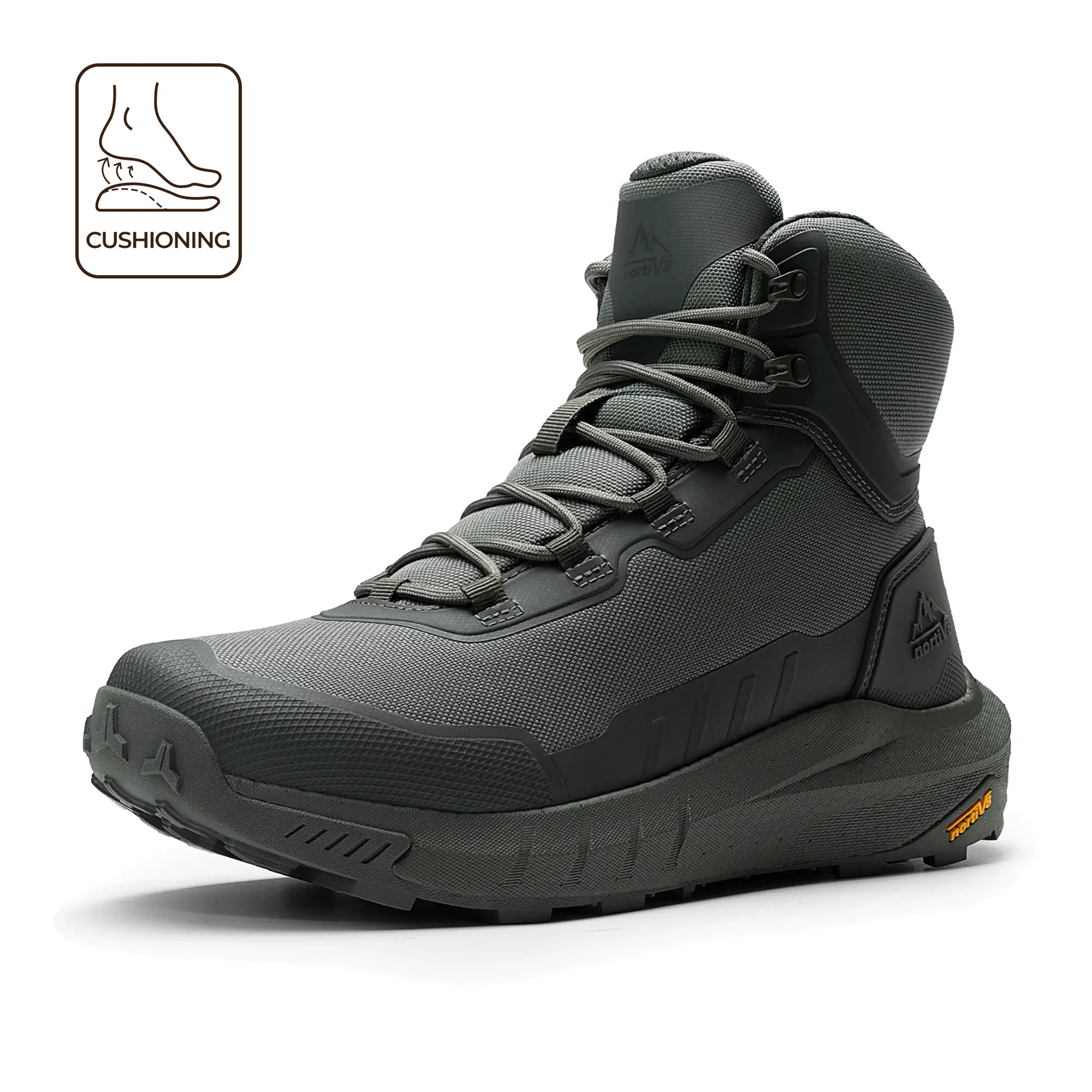 Botas de Trabajo para Hombre 2026 de Alta Resistencia, Negras, Punta Redonda, Suela Antideslizante, Cómodas y Transpirables para Construcción y Exteriores