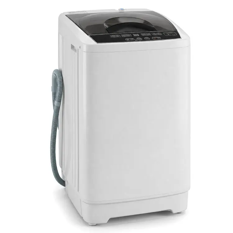 Lavadora portátil totalmente automática COSTWAY con pantalla LED y bomba de drenaje; combinación compacta de lavadora y secadora para el hogar, dormitorios, apartamentos, autocaravanas y campamentos.