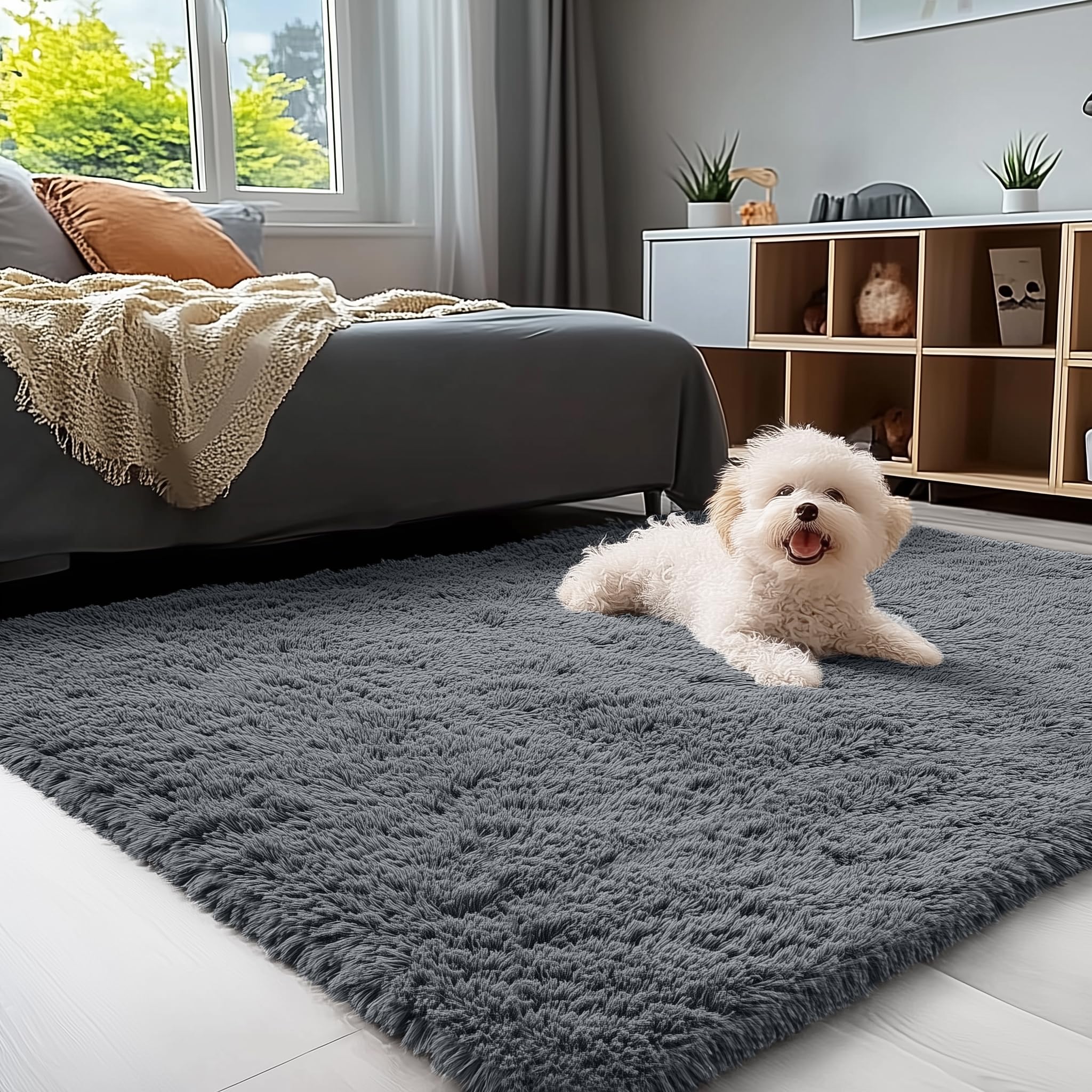 OLANLY - Alfombras de área grande lavables a máquina, 9 x 12 pies (274 x 366 cm), para sala de estar, recámara, alfombra suave y esponjosa para junto a la cama, alfombra de piso interior para niños y