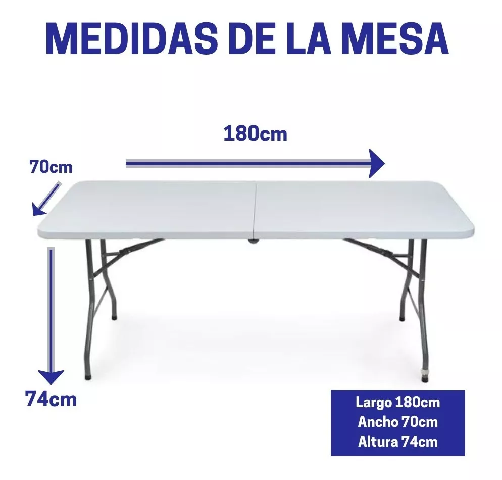 Mesa Plegable Portafolio Plástico 180cm Jardín