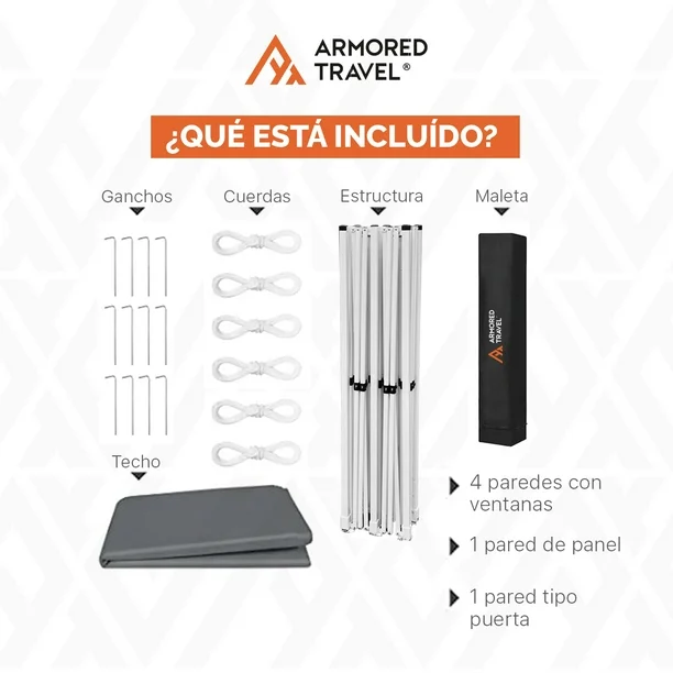 Toldo con paredes Carpa plegable retráctil 3x6 m para jardín eventos Armored Travel Reforzado + maleta