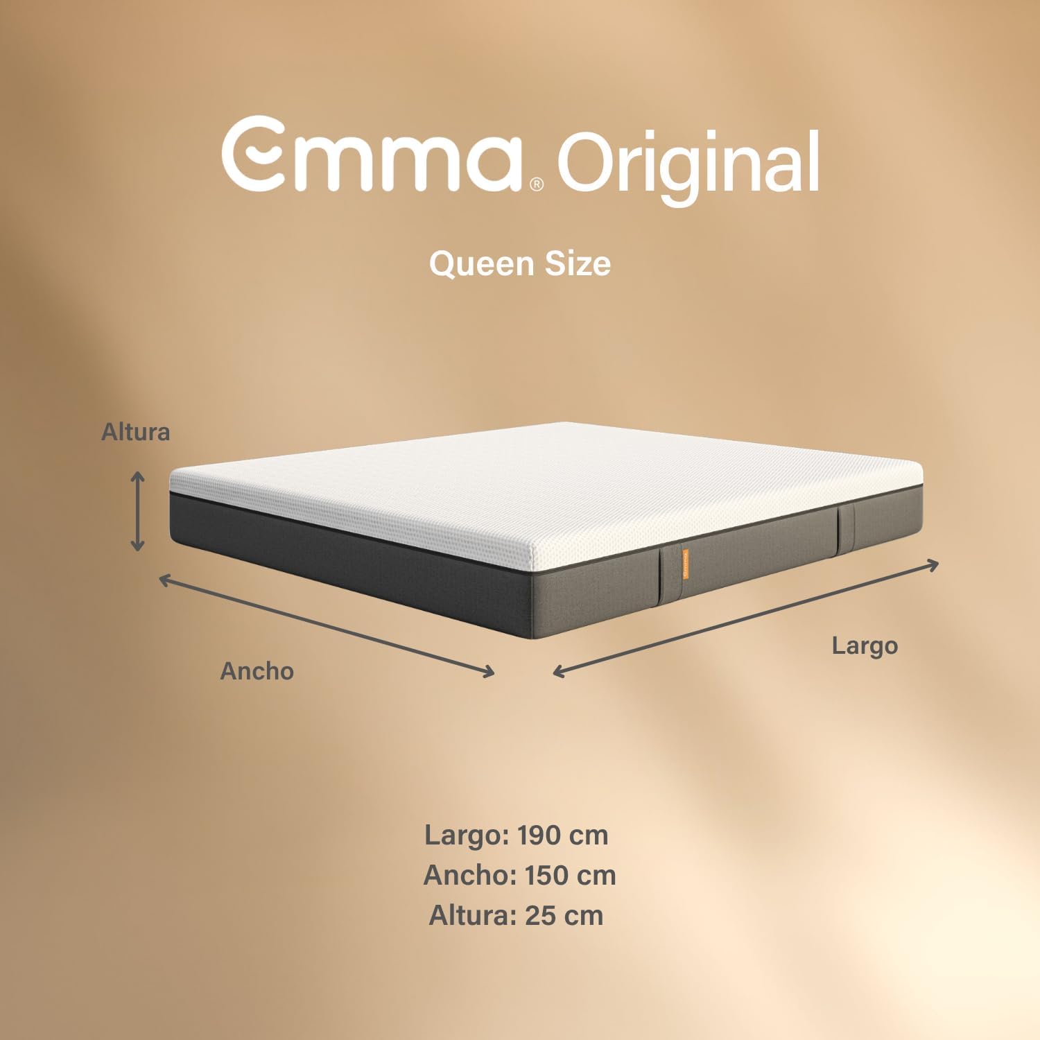 Emma Colchón Original Matrimonial 200x190 cm Memory Foam + 2 Almohadas Memory Adapt, Tecnología Alemana y 100 Noches de Prueba