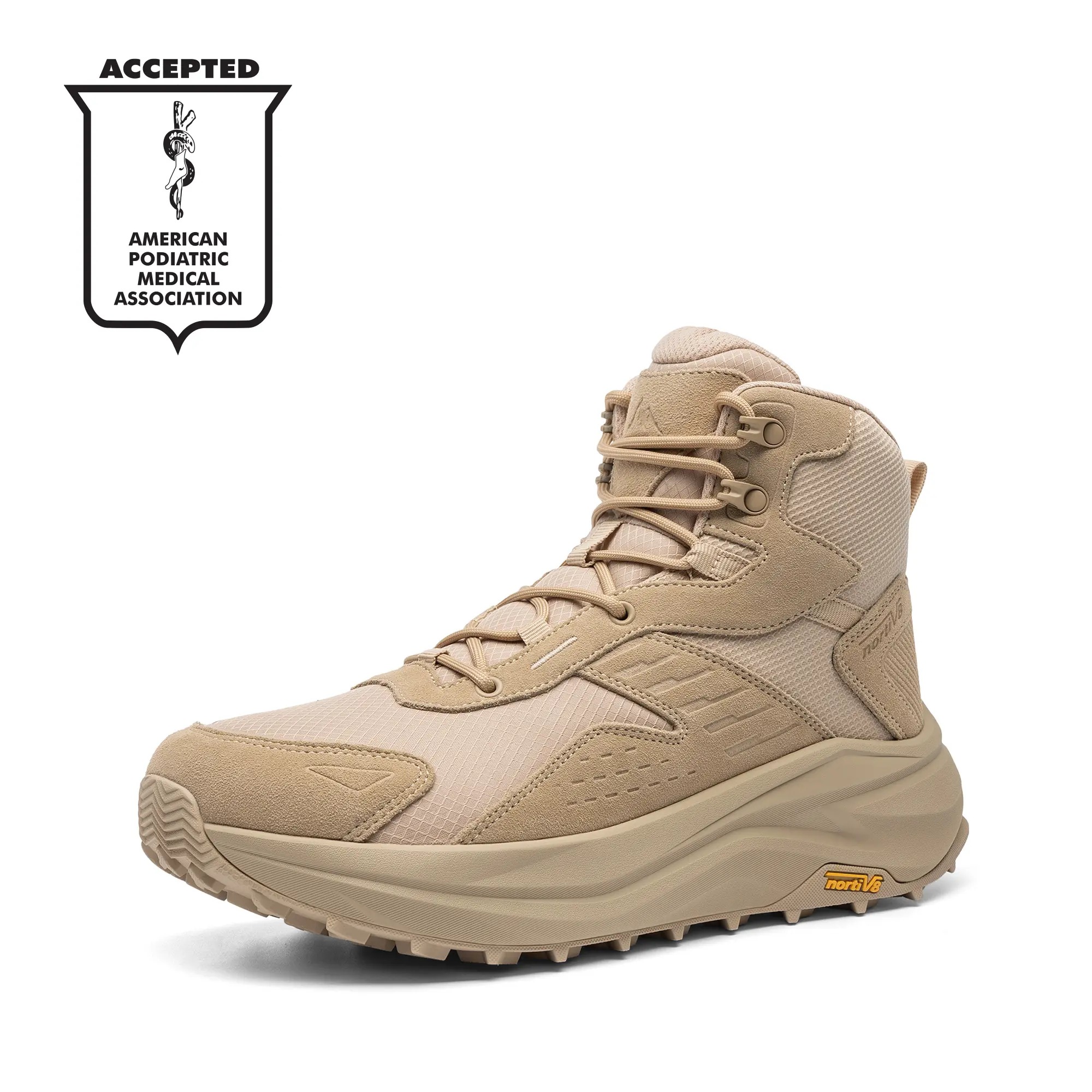 Botas de senderismo impermeables NORTIV 8 para hombre con puntera ancha; parte superior resistente al desgaste, ligeras, suela de goma, entresuela de espuma EVA, desnivel talón-punta de 5 mm, fabricación duradera, ideales para acampada.