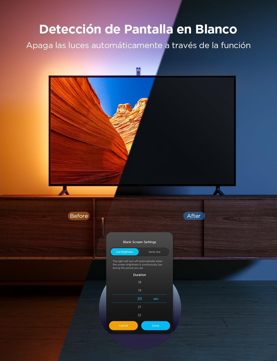 🎬 Govee Luz LED Inteligente para TV con Cámara, Sincronización de Pantalla RGBICW para Cine en Casa y Gaming