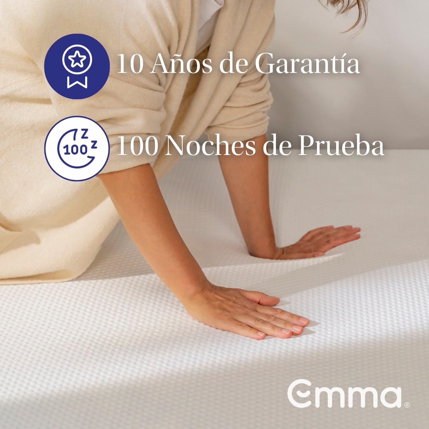 Emma Colchón Original Matrimonial 200x190 cm Memory Foam + 2 Almohadas Memory Adapt, Tecnología Alemana y 100 Noches de Prueba