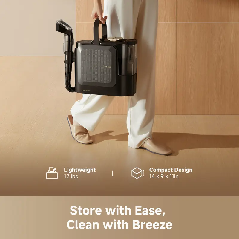 DREAME N20 Steam Lite Limpiadora Portátil con Vapor 212°F, Agua Caliente 150°F y Succión de 16,000 Pa para Alfombras, Sofás y Auto