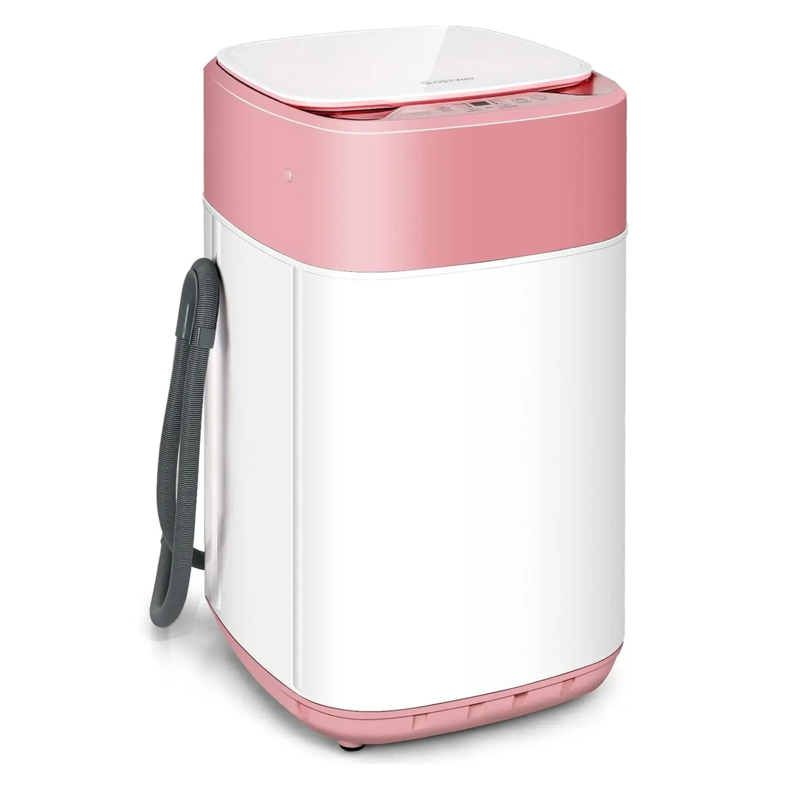 Lavadora portátil totalmente automática COSTWAY con pantalla LED y bomba de drenaje; combinación compacta de lavadora y secadora para el hogar, dormitorios, apartamentos, autocaravanas y campamentos.
