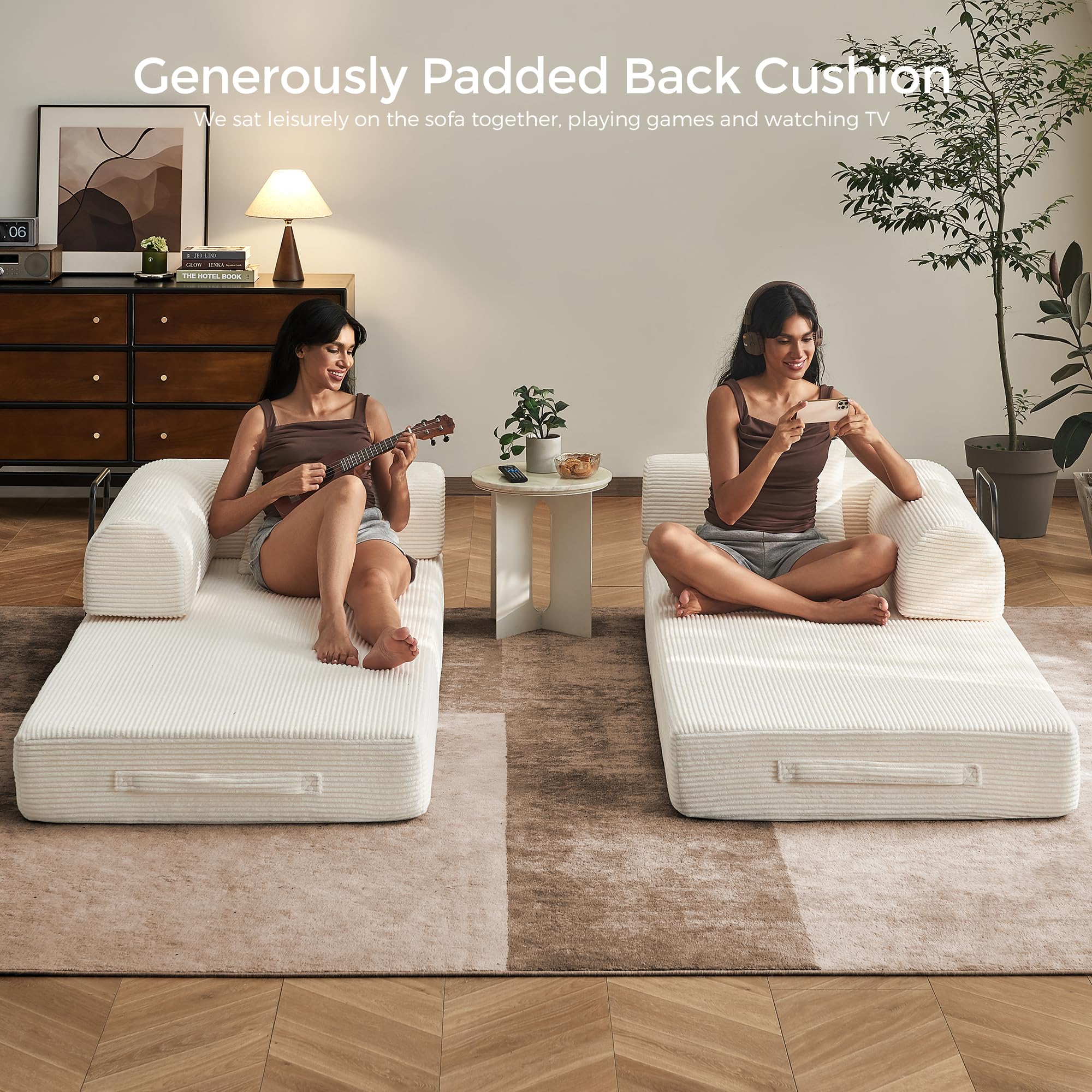 Sofá cama convertible de 79 pulgadas, sofá sin huesos, para sala de estar, gris oscuro