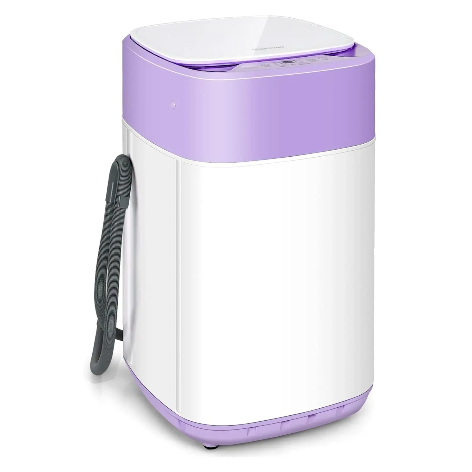 Lavadora portátil totalmente automática COSTWAY con pantalla LED y bomba de drenaje; combinación compacta de lavadora y secadora para el hogar, dormitorios, apartamentos, autocaravanas y campamentos.