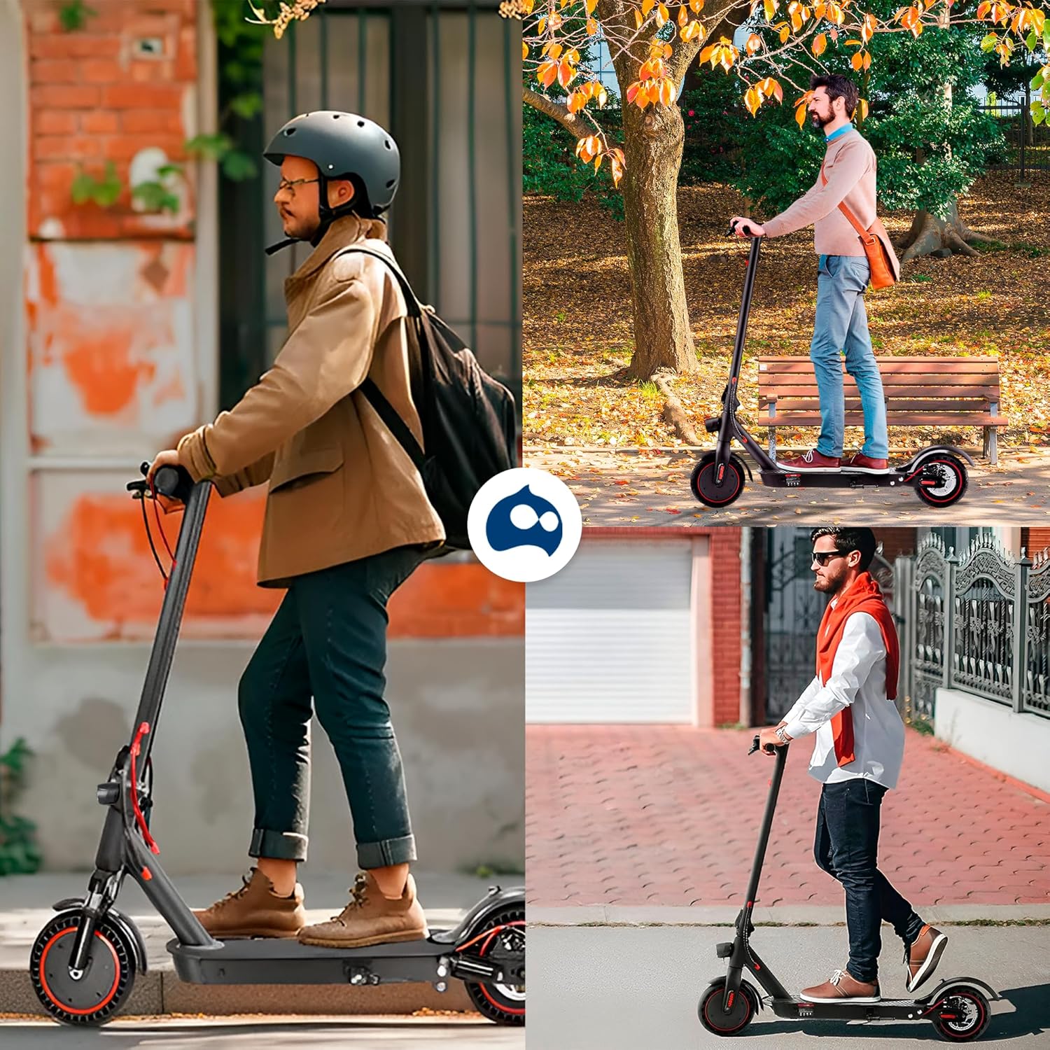 Bluelander Scooter E9 MAX Eléctrico Plegable para Adultos, Velocidad 35 km/h, Autonomía 40-45 km, Motor Sin Escobillas 960W, Scooter Adulto, Control por App Bluetooth, Scooter