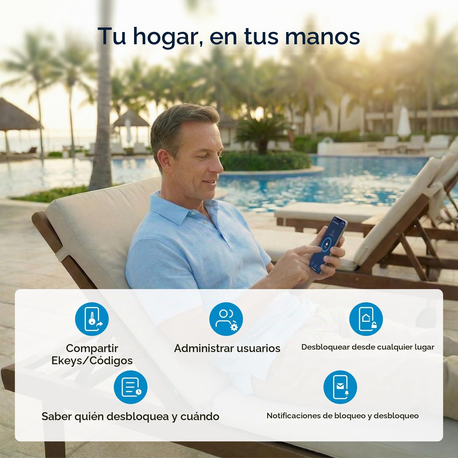 🏠 ULTRALOQ Smart Lock con Huella Digital y App, Cerradura Inteligente sin Llaves con Control Remoto y Seguridad para tu Hogar