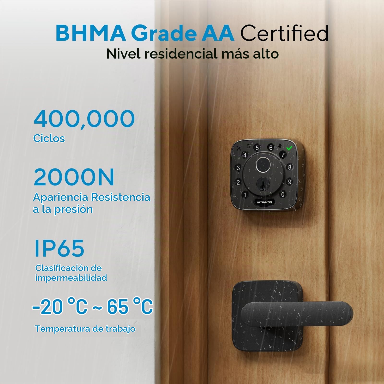 🏠 ULTRALOQ Smart Lock con Huella Digital y App, Cerradura Inteligente sin Llaves con Control Remoto y Seguridad para tu Hogar