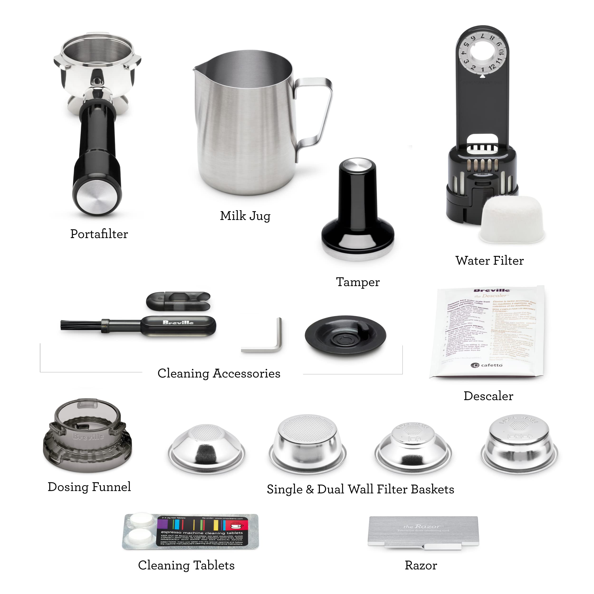 ☕ Breville Barista Express Máquina de Espresso con Molinillo Integrado, Control Preciso de Extracción y Espumador de Leche para Café en Casa