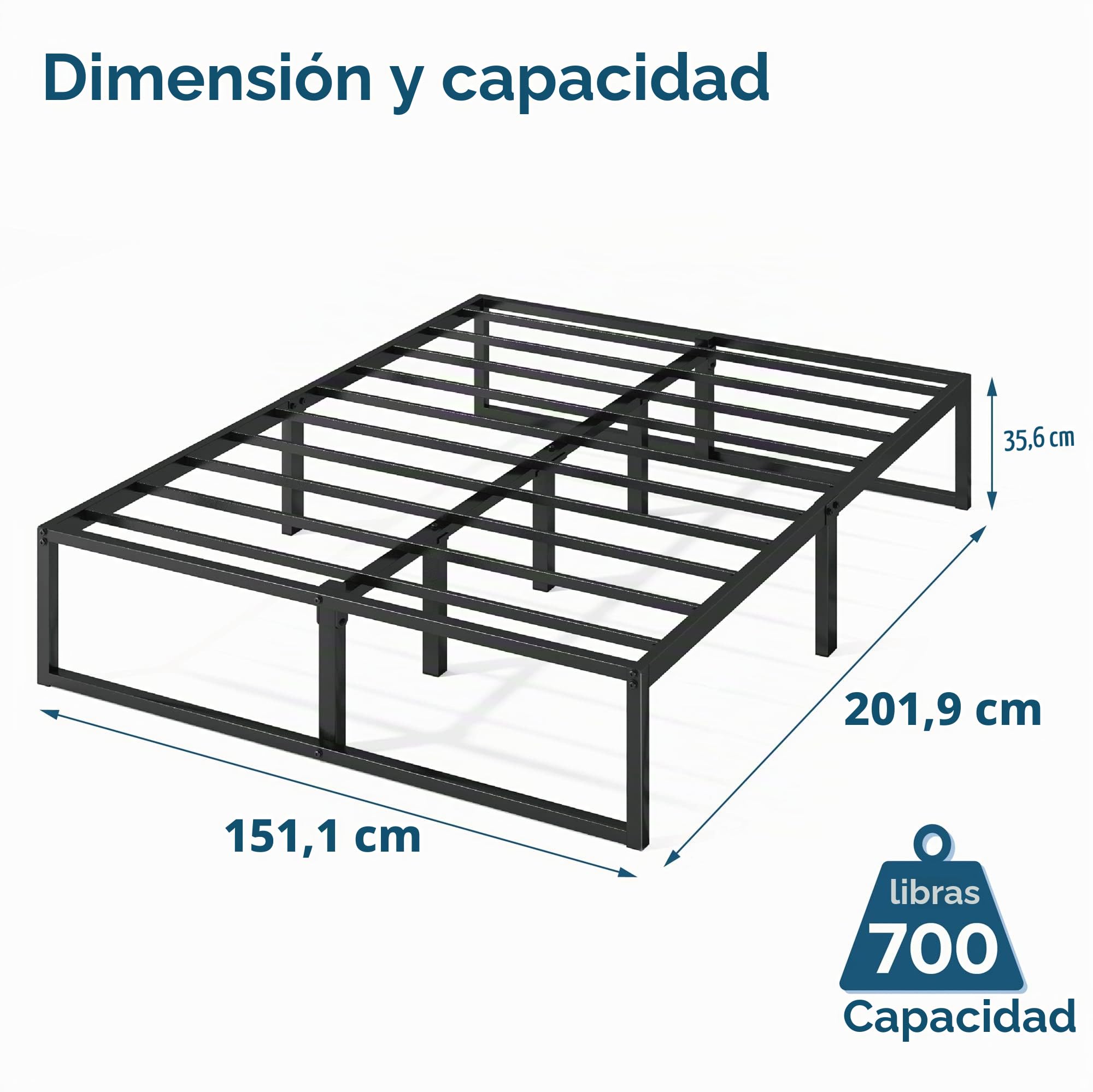 ZINUS Lorelai — Base de Cama Metálica de Plataforma 14"