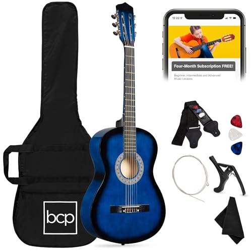 Best Choice Products — Guitarra Acústica para Principiantes con Cuerdas de Nylon, Kit Completo y 4 Meses de Clases Gratis
