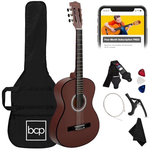 Best Choice Products — Guitarra Acústica para Principiantes con Cuerdas de Nylon, Kit Completo y 4 Meses de Clases Gratis