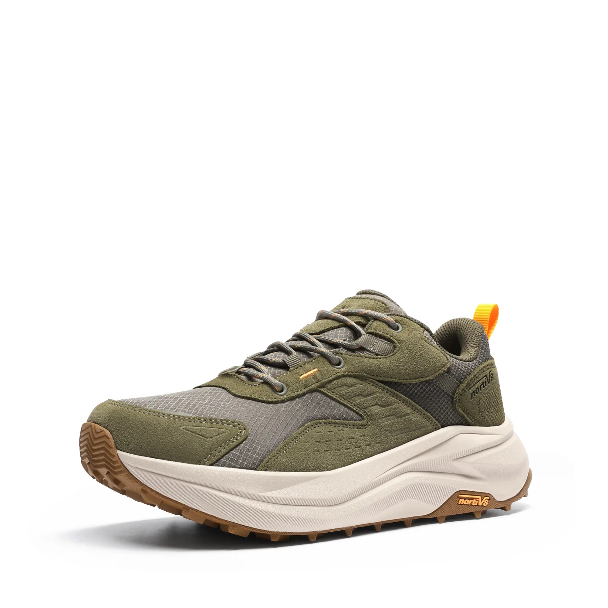 Botas de senderismo impermeables NORTIV 8 para hombre con puntera ancha; parte superior resistente al desgaste, ligeras, suela de goma, entresuela de espuma EVA, desnivel talón-punta de 5 mm, fabricación duradera, ideales para acampada.