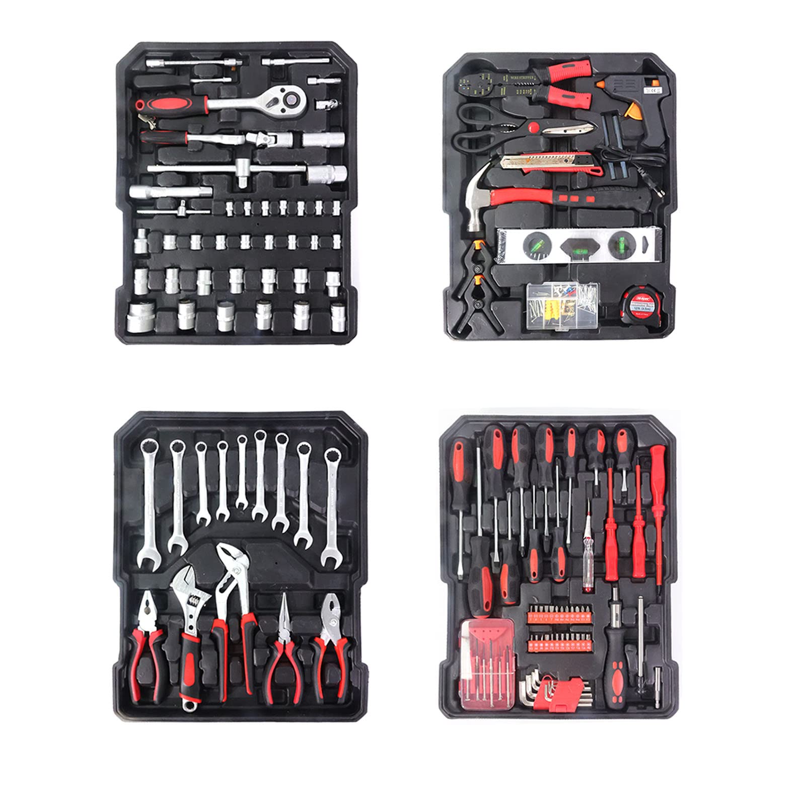 Arcwares Juego de herramientas de aluminio de 799 piezas, color plateado, juego de herramientas de mano para el hogar, con cinturón de herramientas, regalo en el día del padre (negro)