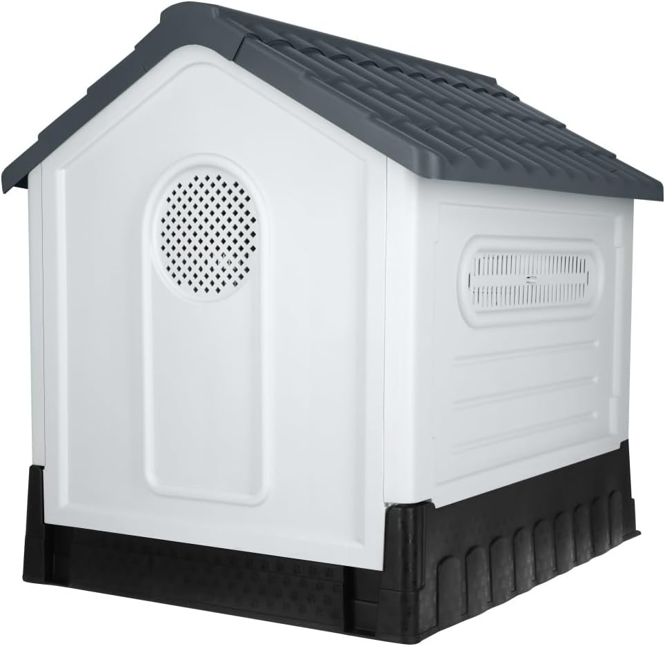 MASCOAMIGO Casa Térmica para Perros Razas Grandes Incluye Puerta con Seguro, Facil de Armar, Limpiar y Guardar, Medidas 105x88x99cm, con Protección UV