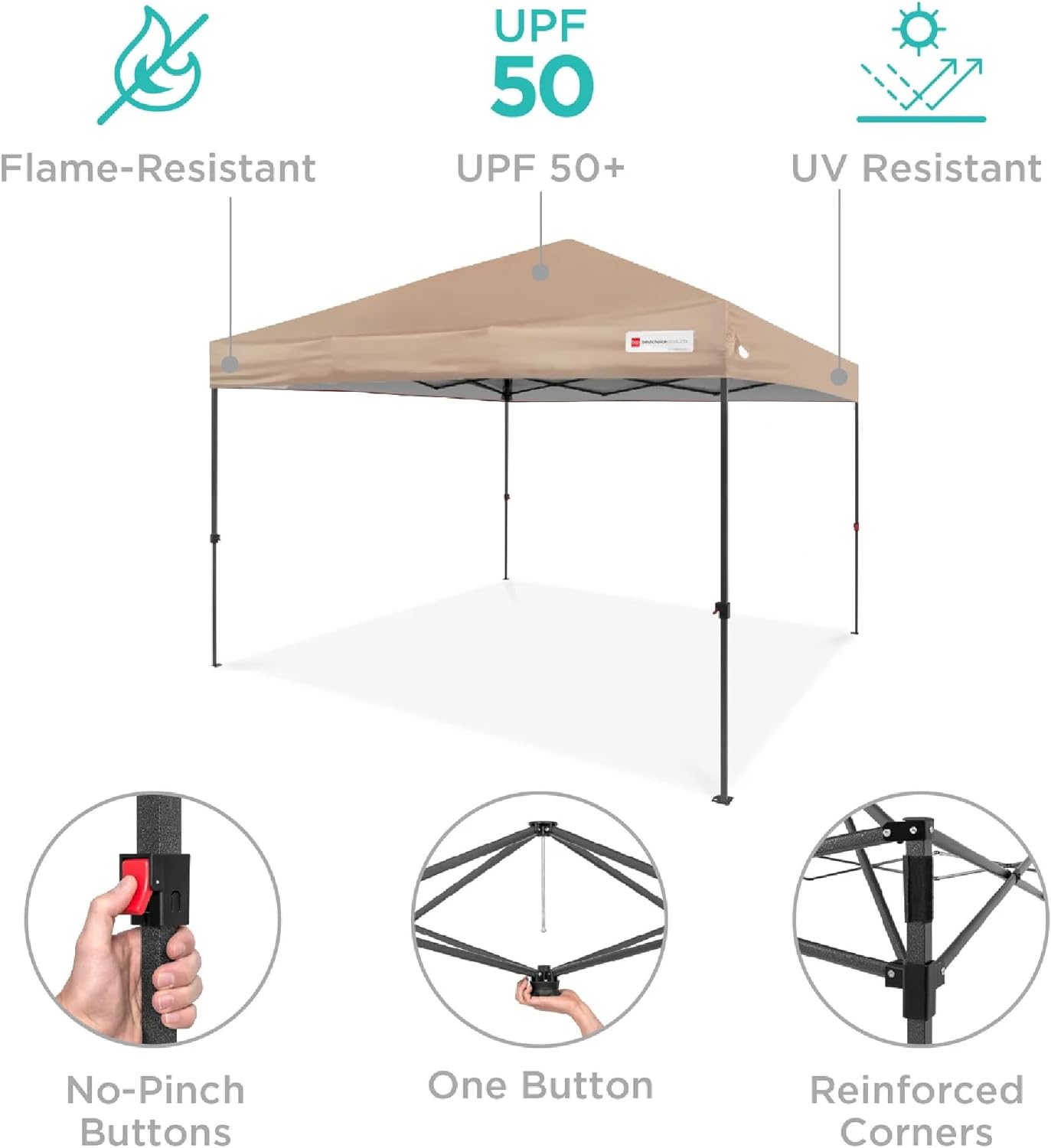 Best Choice Products - Toldo de armado fácil de 1 persona con un botón, tienda portátil e instantánea, funda, 3 x 3 metros, 4 bolsas de peso, color azul