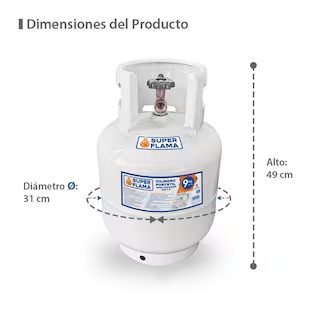 Combo Super Flama Parrilla De Gas Lp De 3 Quemadores Con Tanque De Gas 10 Kg Y Kit De Instalación