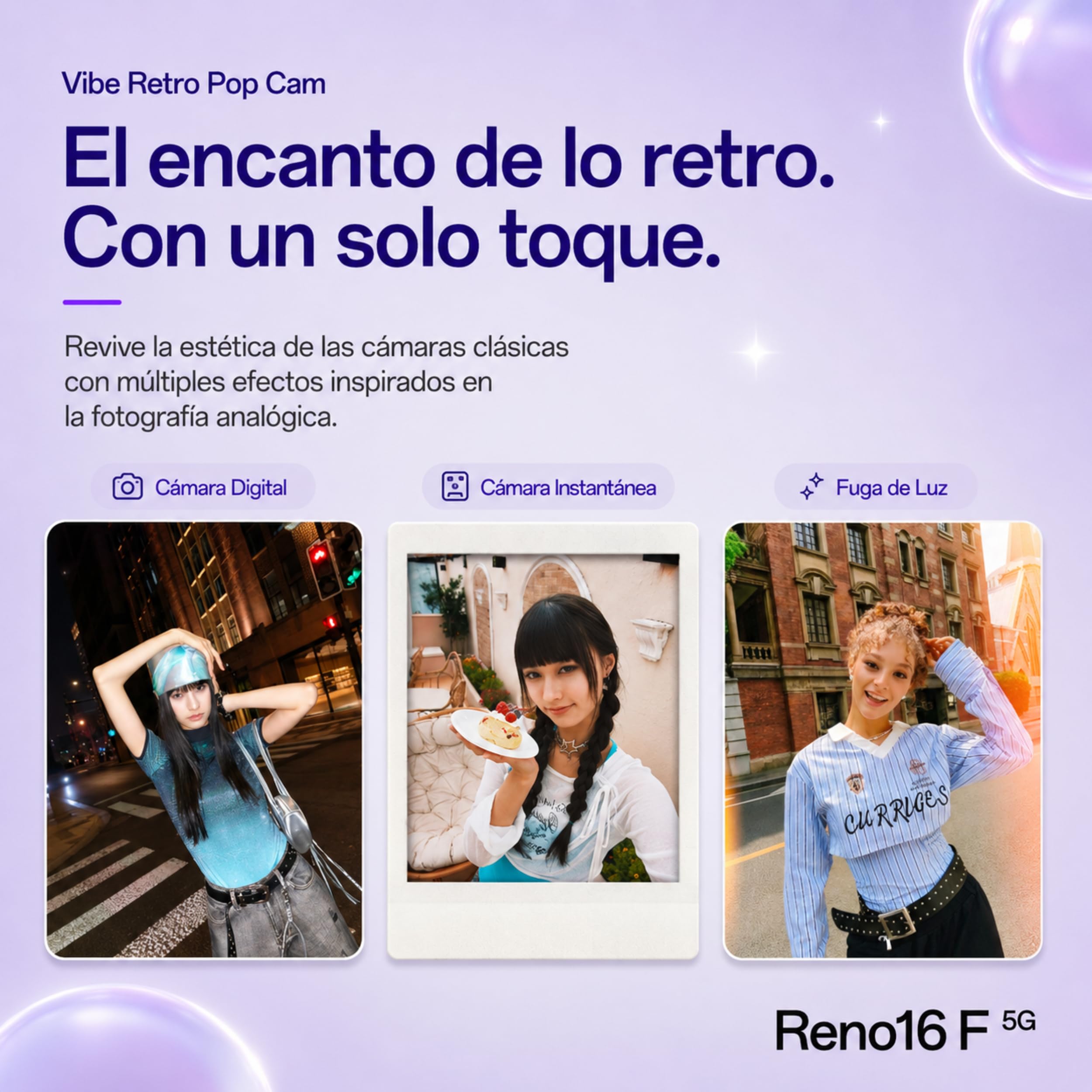 OPPO Reno 16F 5G Blanco Cósmico 8GB +256GB, Pantalla AMOLED 120Hz, Cámara Selfie Ultra Gran Angular 50MP, Incluye Enco Buds3 de Regalo