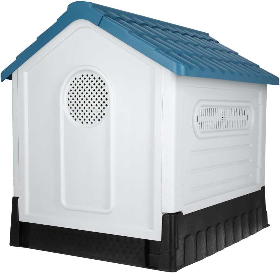 MASCOAMIGO Casa Térmica para Perros Razas Grandes Incluye Puerta con Seguro, Facil de Armar, Limpiar y Guardar, Medidas 105x88x99cm, con Protección UV