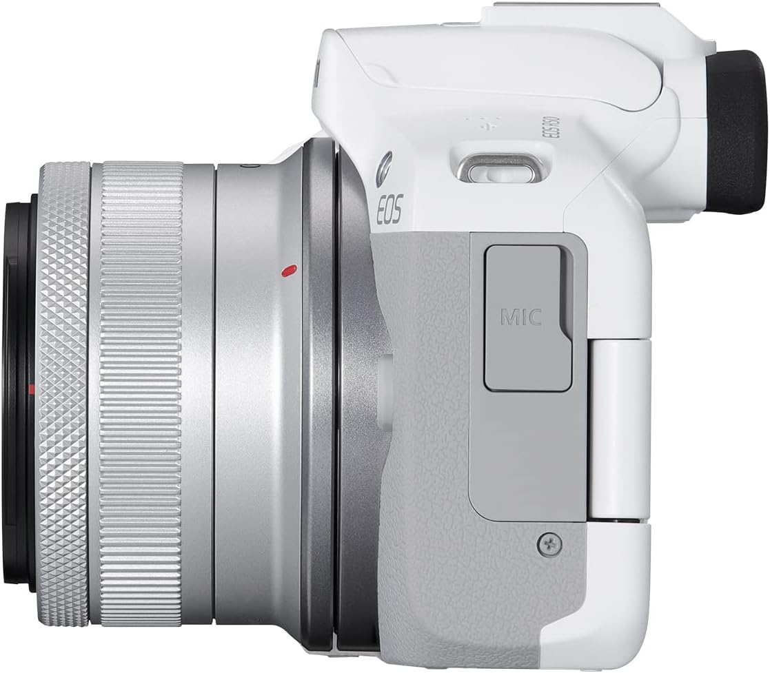 Canon EOS R50 Cámara de vlogging sin Espejo (Negro) con RF-S18-45mm F4.5-6.3 es Lente STM, 24.2 MP, Video 4K, detección y Seguimiento de Temas, Compacto, conexión de Smartphone, creador de Contenido