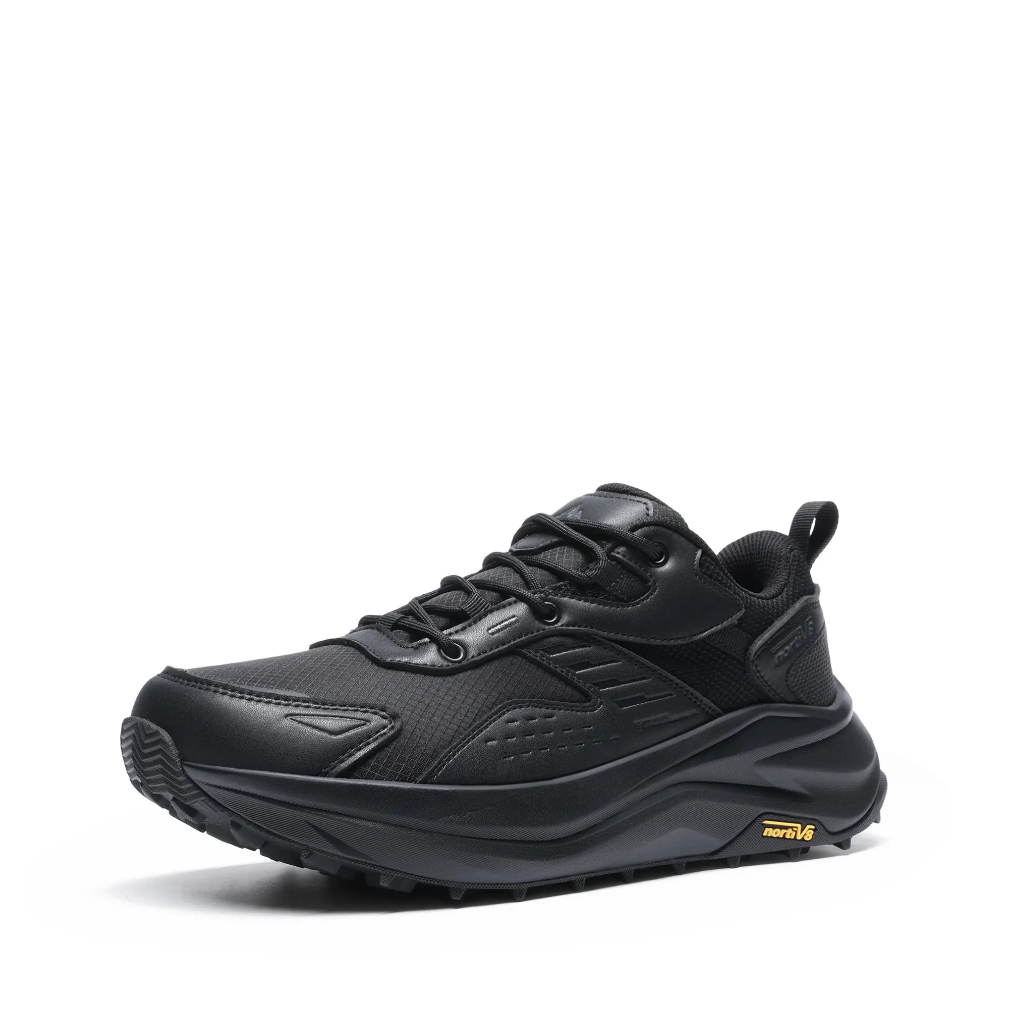 Botas de senderismo impermeables NORTIV 8 para hombre con puntera ancha; parte superior resistente al desgaste, ligeras, suela de goma, entresuela de espuma EVA, desnivel talón-punta de 5 mm, fabricación duradera, ideales para acampada.