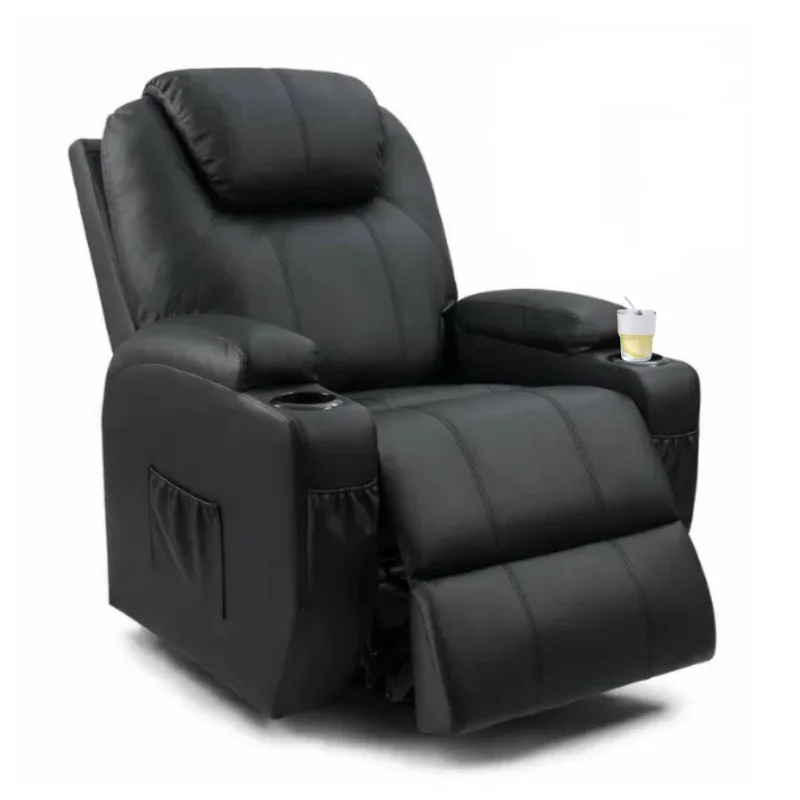 Silla reclinable de piel sintética con función de masaje y calefacción-taza