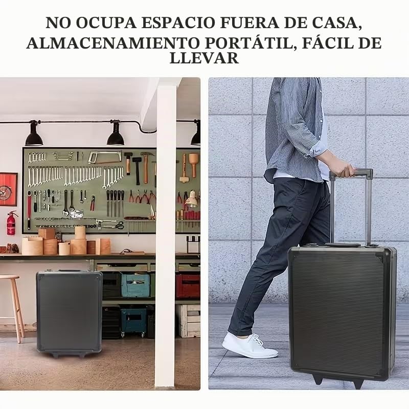 Arcwares Juego de herramientas de aluminio de 799 piezas, color plateado, juego de herramientas de mano para el hogar, con cinturón de herramientas, regalo en el día del padre (negro)