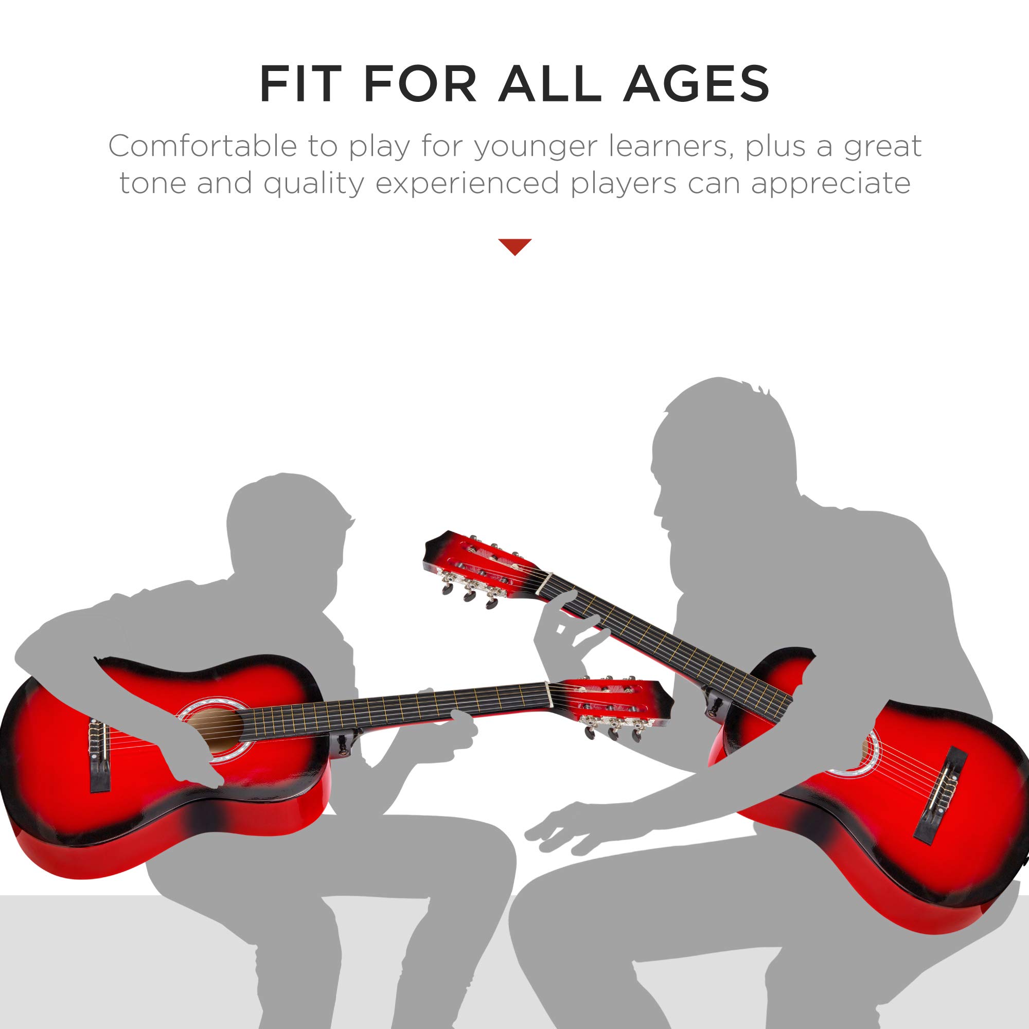 Best Choice Products — Guitarra Acústica para Principiantes con Cuerdas de Nylon, Kit Completo y 4 Meses de Clases Gratis