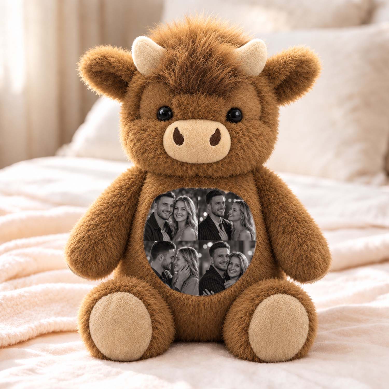 Custom Photo Highland Cow Plush Toy Personalized Picture Stuffed Animal Gift-Veria Gifts