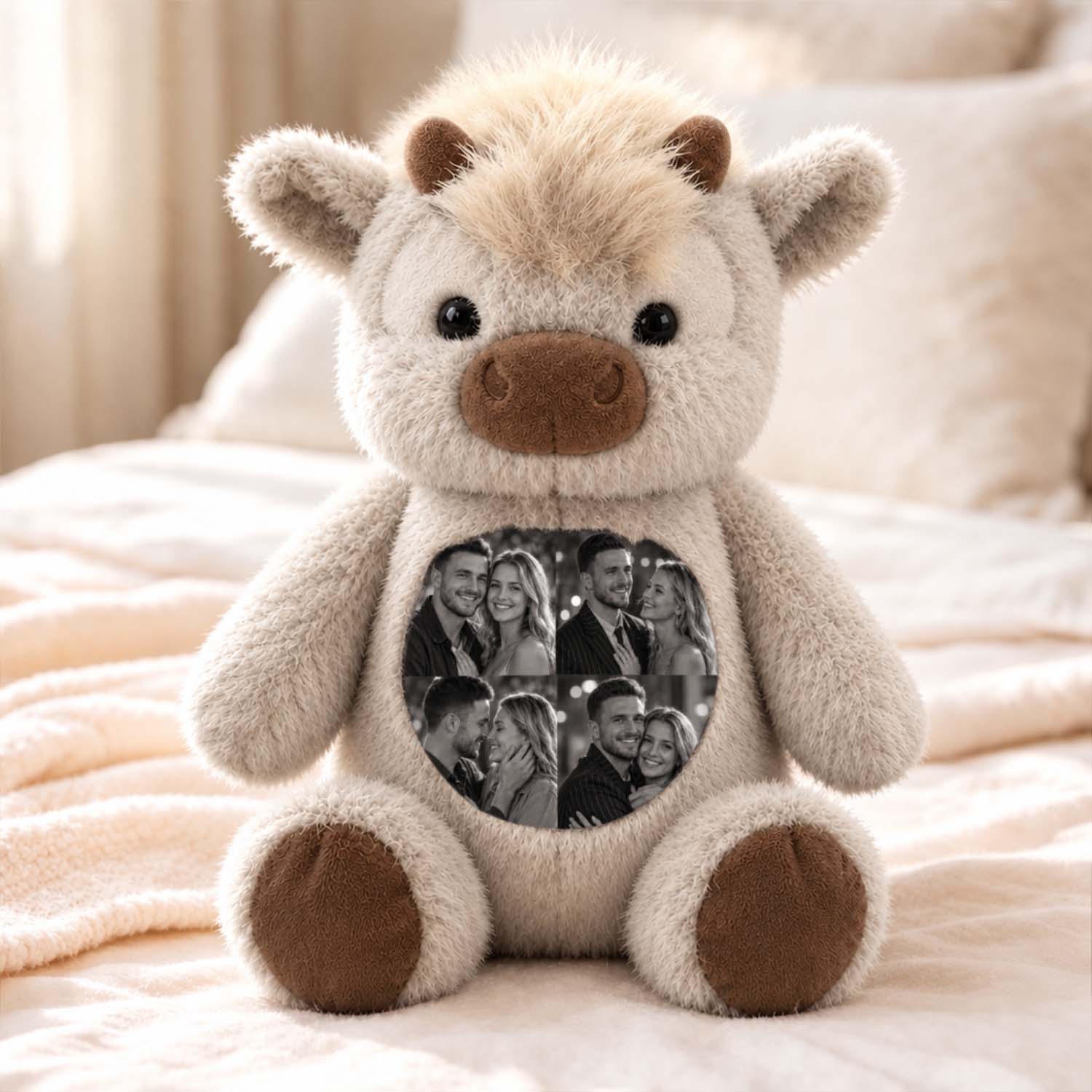 Custom Photo Highland Cow Plush Toy Personalized Picture Stuffed Animal Gift-Veria Gifts