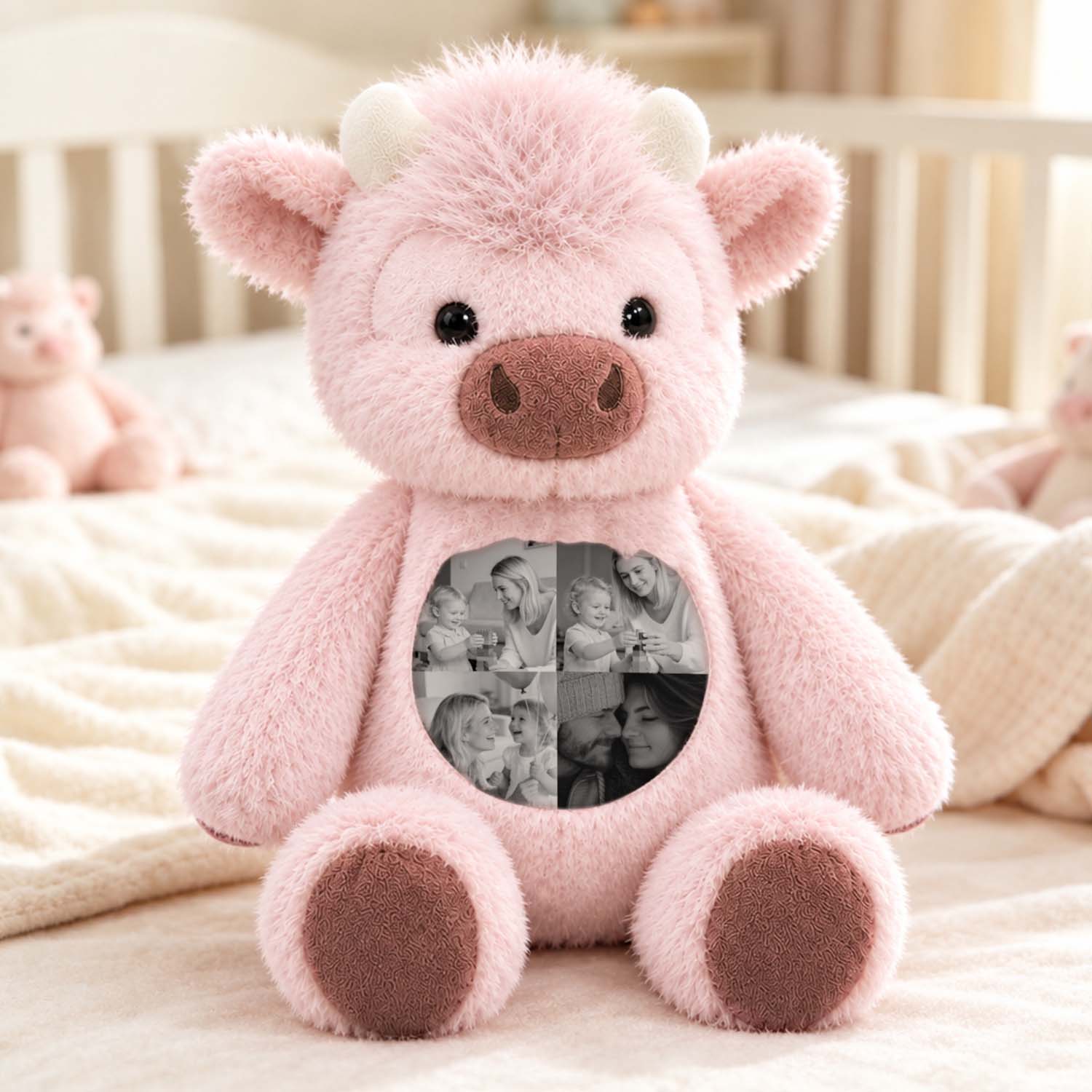 Custom Photo Highland Cow Plush Toy Personalized Picture Stuffed Animal Gift-Veria Gifts