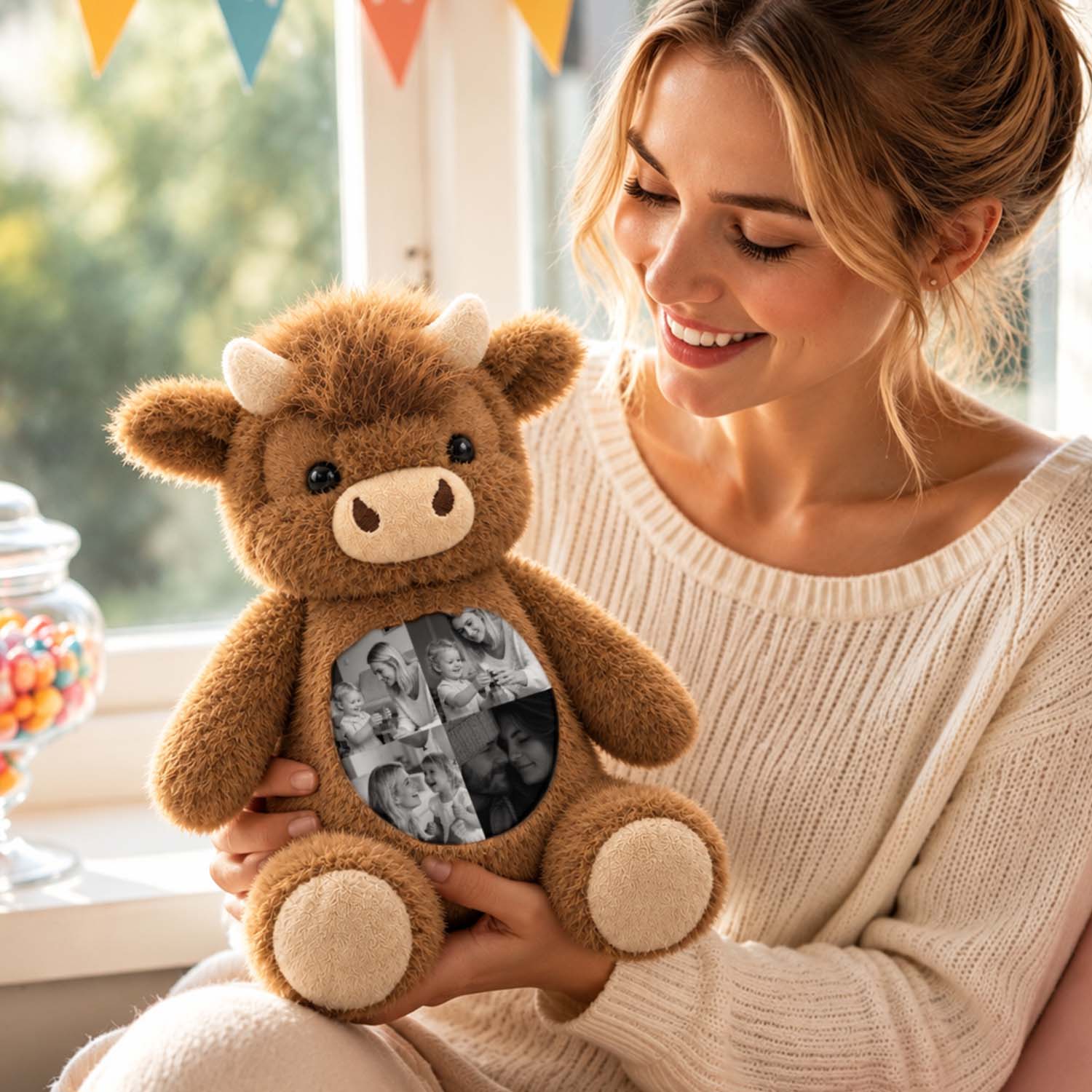 Custom Photo Highland Cow Plush Toy Personalized Picture Stuffed Animal Gift-Veria Gifts