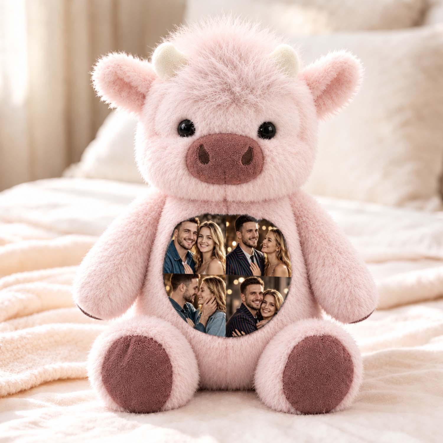 Custom Photo Highland Cow Plush Toy Personalized Picture Stuffed Animal Gift-Veria Gifts