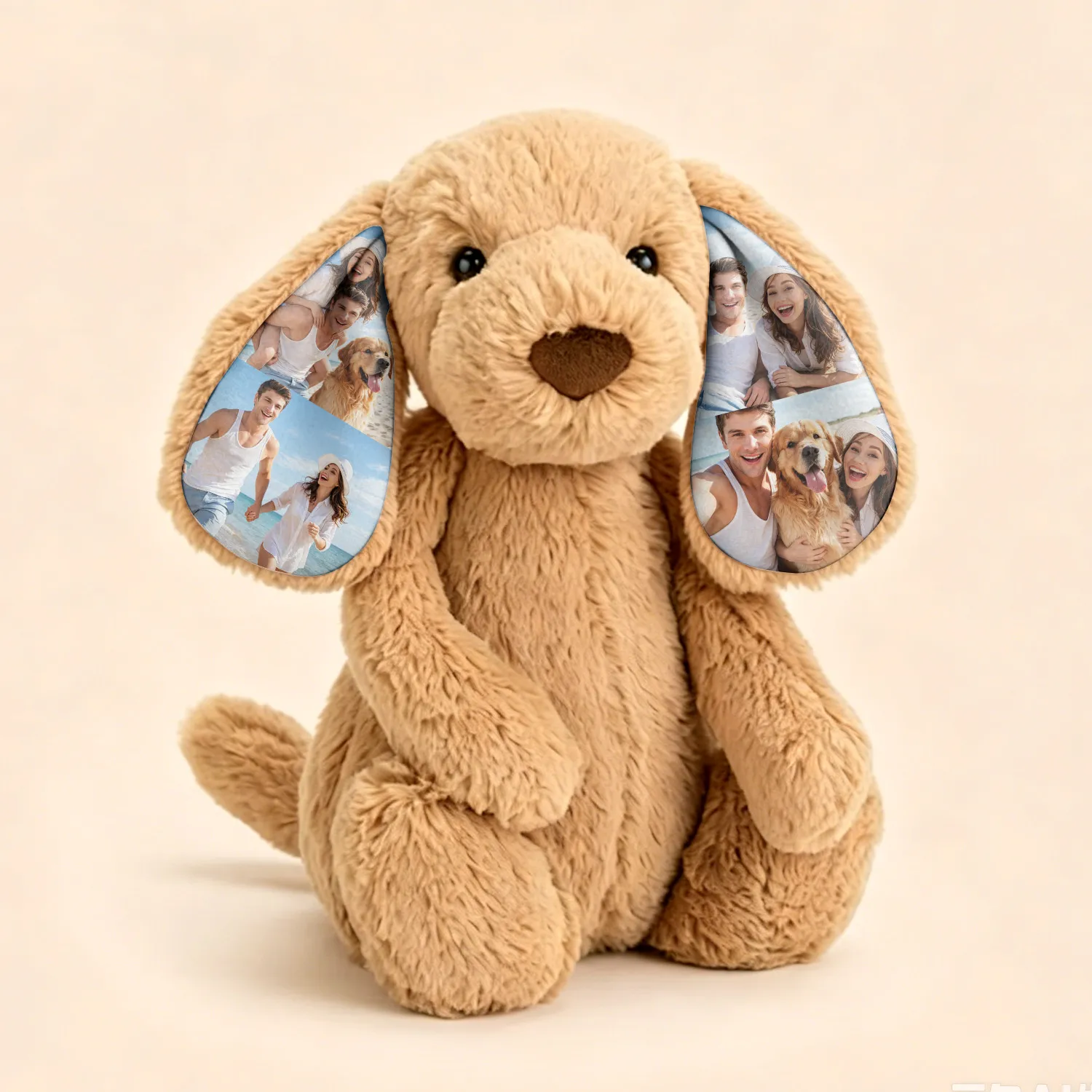 Personalized Photo Plush Dog with Memory Ears, Custom Puppy Stuffed Animal Keepsake Gift for Kids & Loved Ones-Veria Gifts