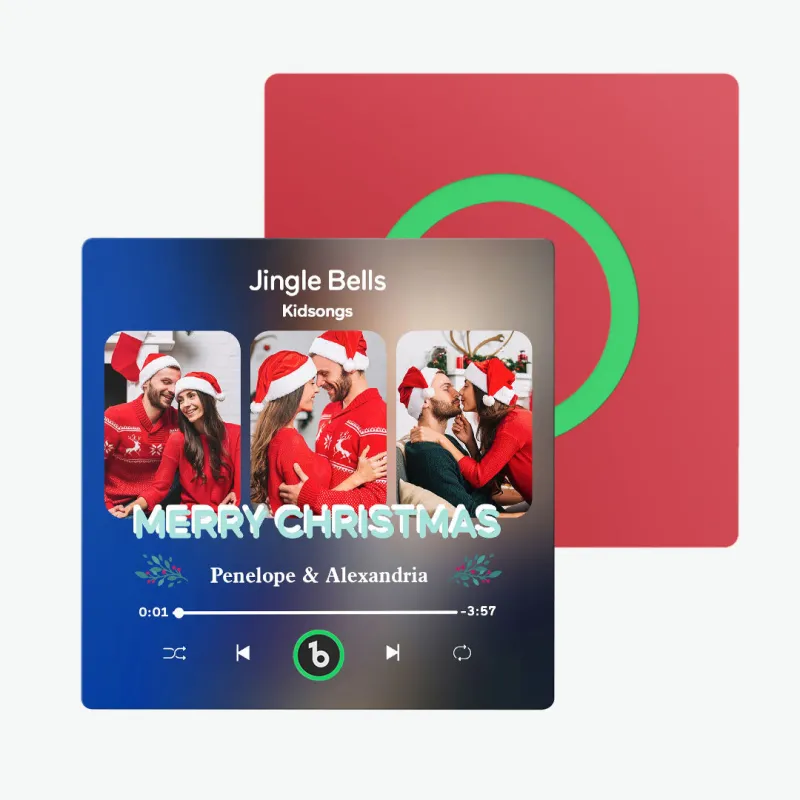 FridgeBeats Frameless 4.0 Custom 3 Photos Music Fridge Magnet FridgeBeats Pro Supports Bluetooth Connectivity Christmas Gifts-Veria Gifts