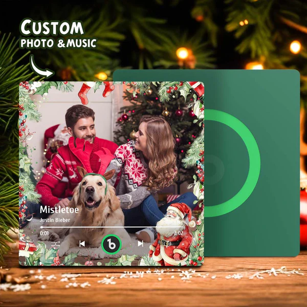 FridgeBeats Frameless Custom Family Photo Music Fridge Magnet Christmas Gifts for Family Personalized Music Magnets Can Play Songs-Veria Gifts