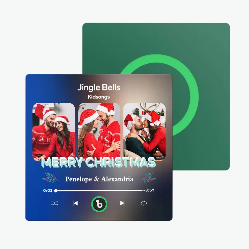 FridgeBeats Frameless 4.0 Custom 3 Photos Music Fridge Magnet FridgeBeats Pro Supports Bluetooth Connectivity Christmas Gifts-Veria Gifts