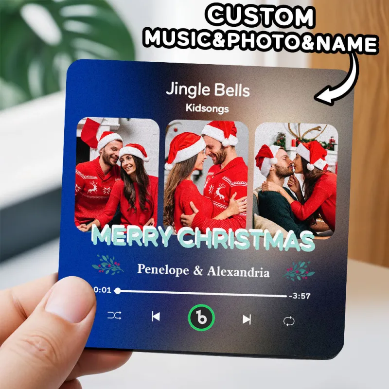 FridgeBeats Frameless 4.0 Custom 3 Photos Music Fridge Magnet FridgeBeats Pro Supports Bluetooth Connectivity Christmas Gifts-Veria Gifts