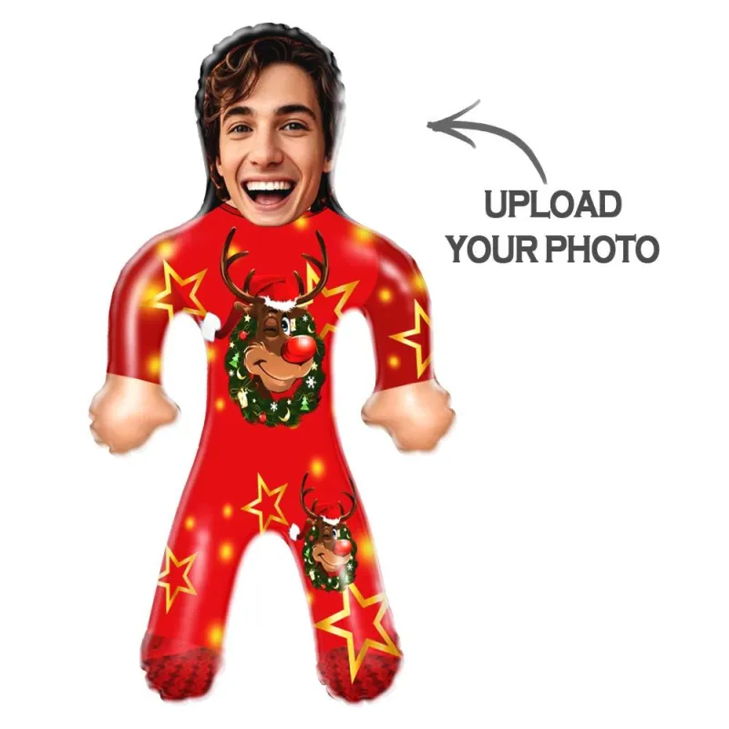 Custom Face Elk Suit Blow Up Dolls Funny Inflatable Balloon Custom Air Doll for Party Favors Christmas Gifts