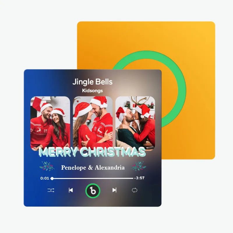 FridgeBeats Frameless 4.0 Custom 3 Photos Music Fridge Magnet FridgeBeats Pro Supports Bluetooth Connectivity Christmas Gifts-Veria Gifts
