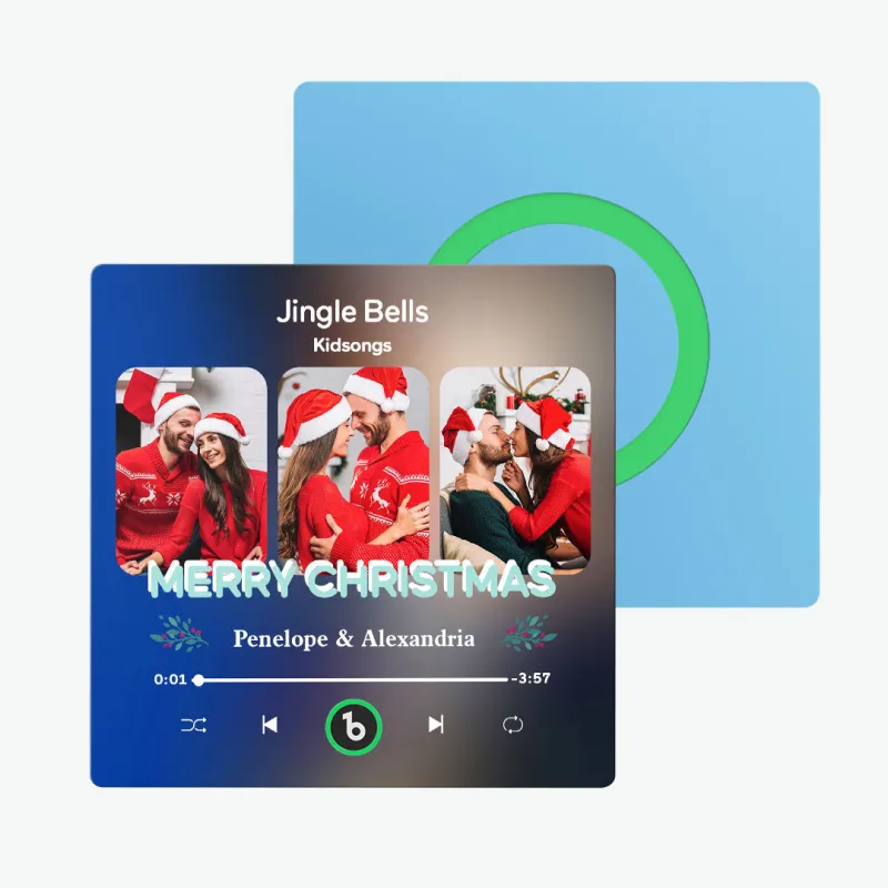 FridgeBeats Frameless 4.0 Custom 3 Photos Music Fridge Magnet FridgeBeats Pro Supports Bluetooth Connectivity Christmas Gifts-Veria Gifts