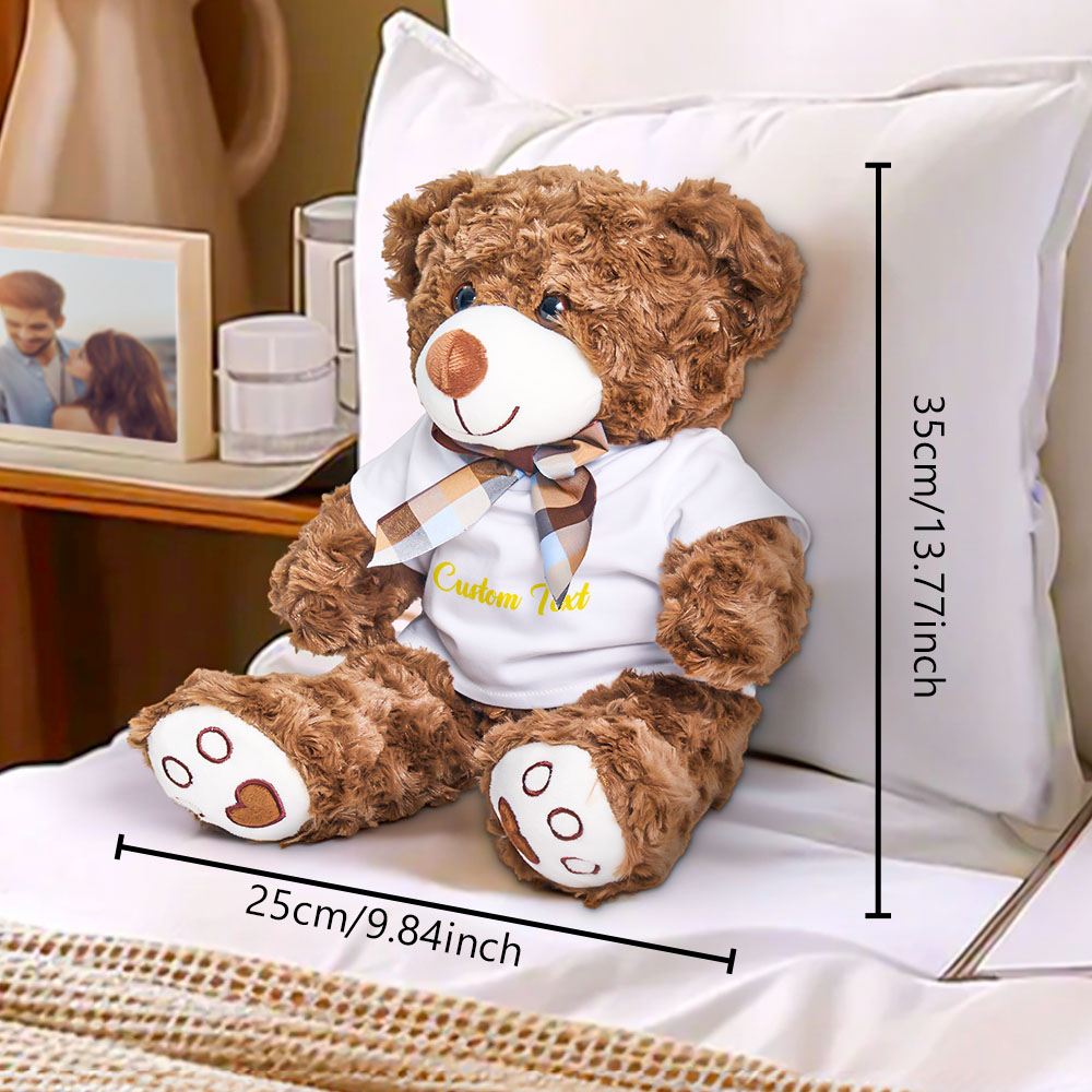Personalized Bear Plush Stuffed Toy with Custom Text Gift for Baby Shower-Veria Gifts
