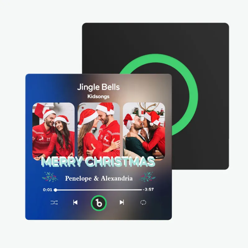 FridgeBeats Frameless 4.0 Custom 3 Photos Music Fridge Magnet FridgeBeats Pro Supports Bluetooth Connectivity Christmas Gifts-Veria Gifts